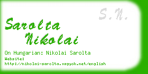 sarolta nikolai business card